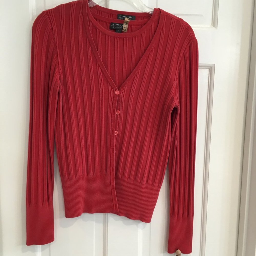 Classiques Entier Red Ribbed Twin Set Size S - image 1